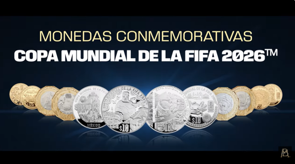 Presenta Banxico colección de monedas del Mundial 2026