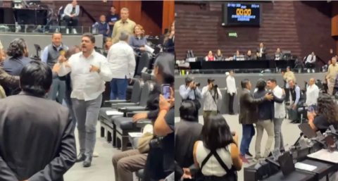 Tensión en San Lázaro: diputado de Morena reta a golpes a legislador del PRI
