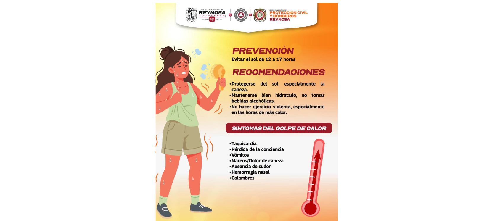 Alerta Gobierno de Reynosa, por altas temperaturas