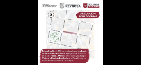 Aviso de cierre temporal en calle Pedro J. Méndez de la Zona Centro