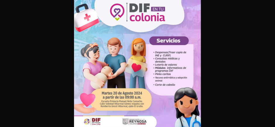 Beneficiará DIF Reynosa a familias de El Grullo con brigada