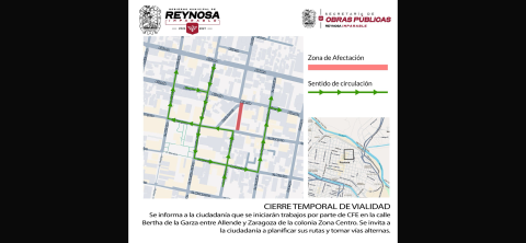 Cierre temporal de vialidad y suspensión de energía eléctrica