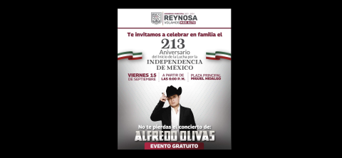 Invita el Presidente Carlos Peña Ortiz a festejar el 213 Aniversario del Grito de Independencia