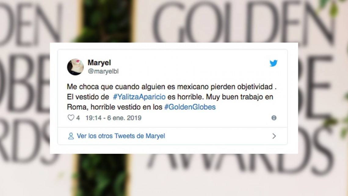 Yalitza Aparicio recibe duras críticas por su vestido en los Golden Globes