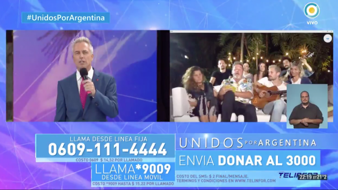 Distintas personalidades se unieron en el evento solidario 'Unidos por Argentina'