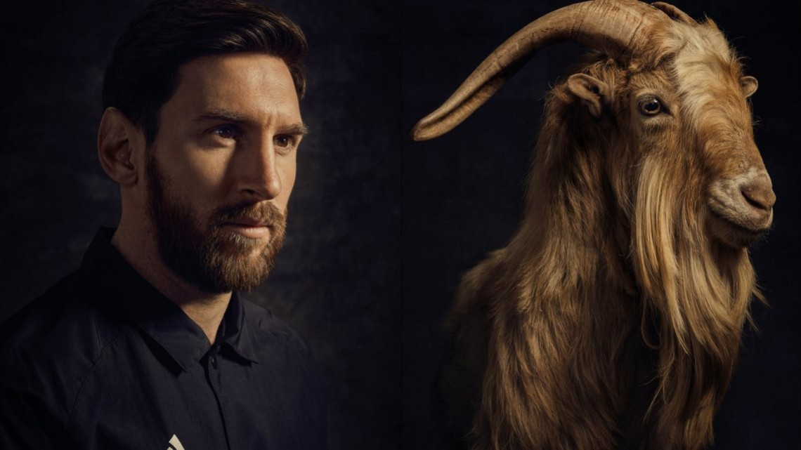 Lionel Messi posa con una cabra para portada de revista Paper