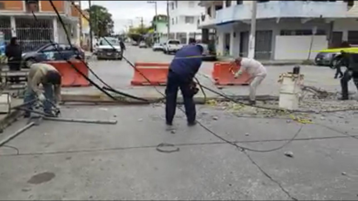 Caen 7 postes de luz en Ciudad Madero 