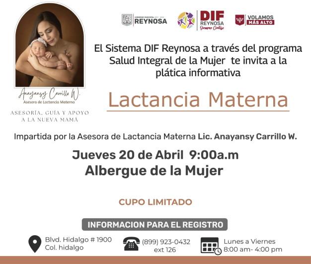 Llama DIF Reynosa a participar en plática sobre Lactancia Materna