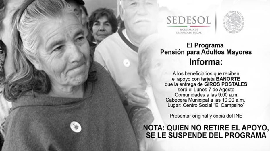 Dan anuncio del programa "Pensión para Adultos Mayores"