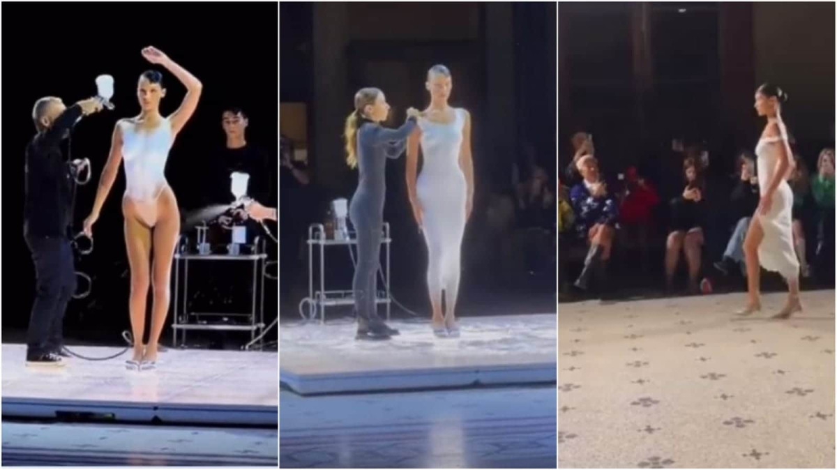 Bella Hadid sorprende con vestido fabricado con aerosol