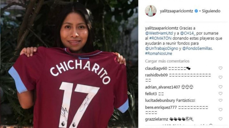 Yalitza agradece a Chicharito por donar playeras autografiadas