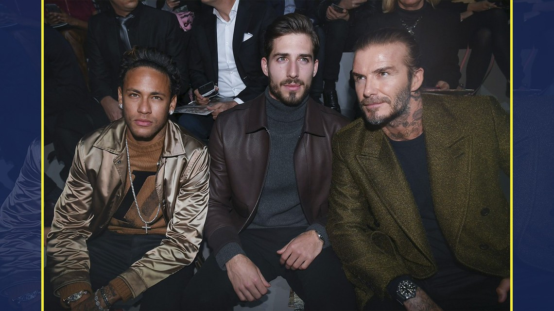 Duelo de peinados entre Neymar y Beckham