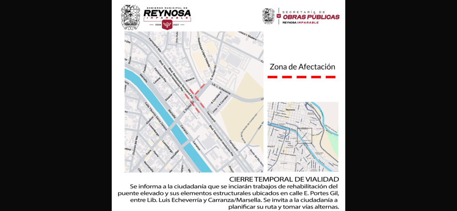 Inicia obra de rehabilitación en estructura del Puente Elevado; cierran vialidades 