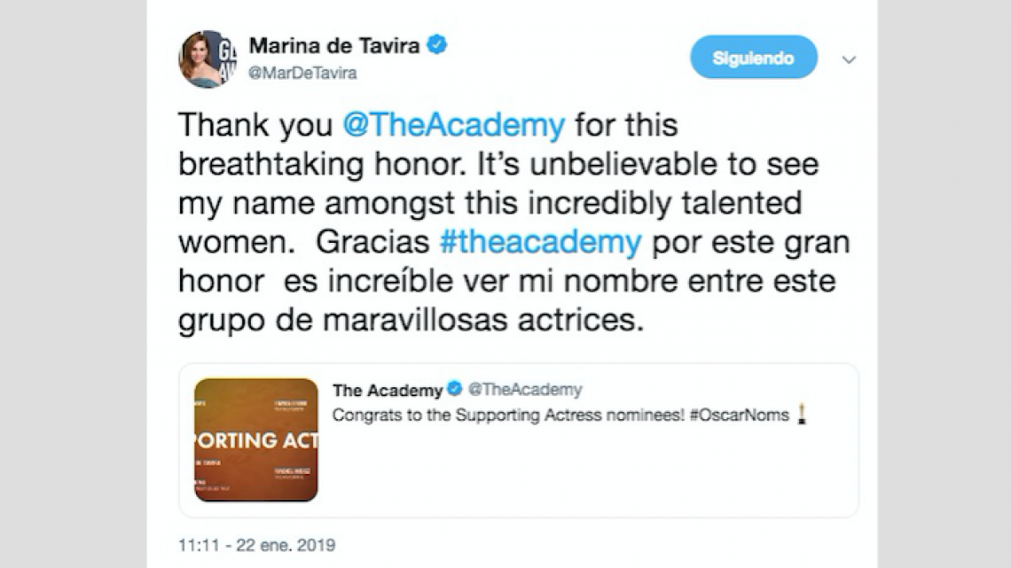 Así reaccionó Yalitza Aparicio a su nominación al Oscar