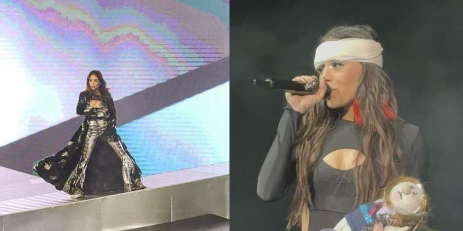 Danna Paola sufre accidente en pleno concierto en Guadalajara 