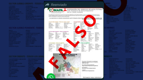 Pide COMAPA no creer en falsas publicaciones