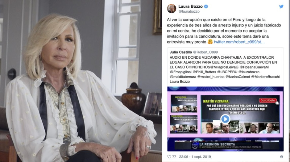  Laura Bozzo rechaza candidatura a Presidencia de Perú