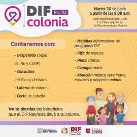 Atenderá DIF Reynosa a familias del Fraccionamiento Ángeles