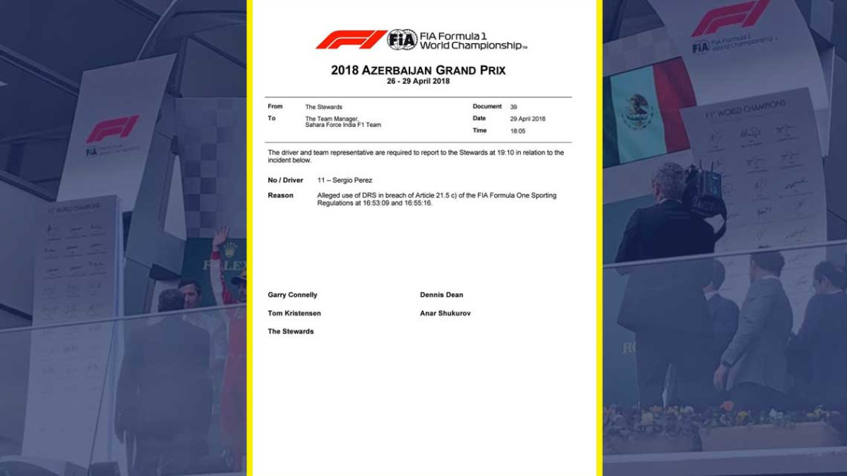 Sergio Pérez investigado por uso ilegal el DRS