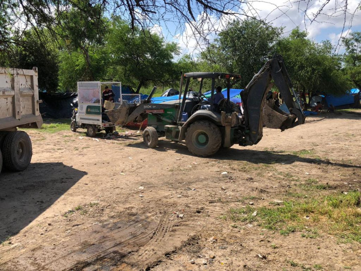 Realizan acciones  de limpieza en bordo del río Bravo