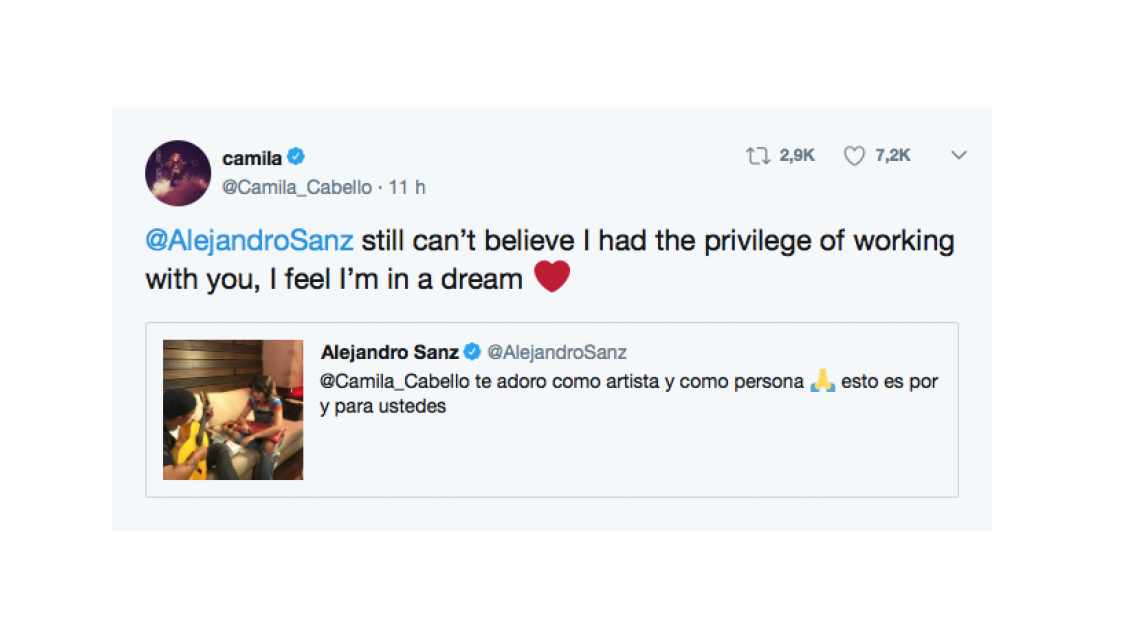 Habrá dueto musical entre  Alejandro Sanz y Camila Cabello