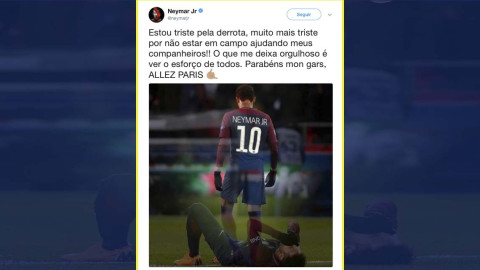 El mensaje de Neymar tras la derrota del PSG