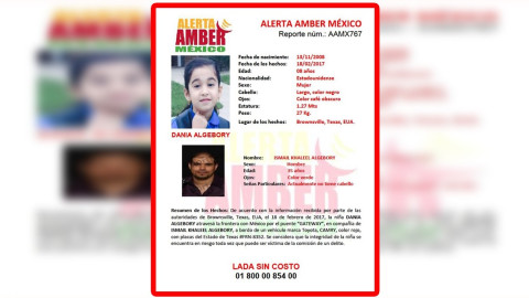 Buscan a niña en NL y Tamaulipas desaparecida en Texas