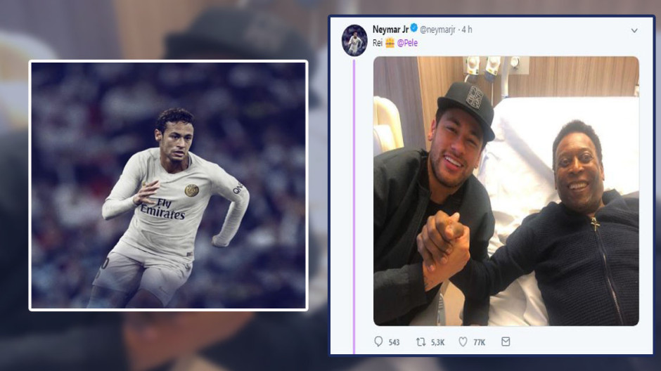 Recibe Pele visita de Neymar en el hospital 