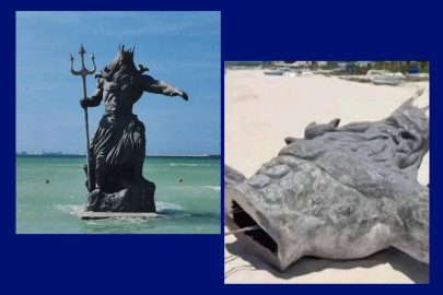 En redes: Difunden falso retiro de estatua de Poseidón en Progreso,Yucatán 