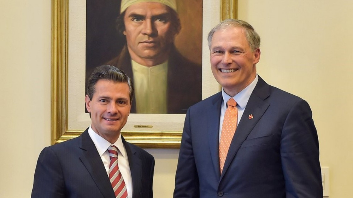 Peña Nieto recibe a canciller de Alemania y al gobernador de Washington
