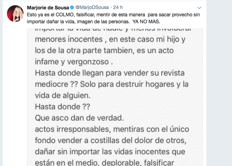 Geraldine Bazán supuestamente pide pruebas de paternidad a Marjorie de Sousa
