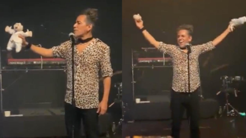 Ruben Albarrán de Café Tacuba arranca cabeza de peluche del Dr. Simi