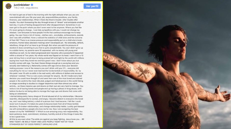 Justin Bieber se “desahoga” en redes sociales