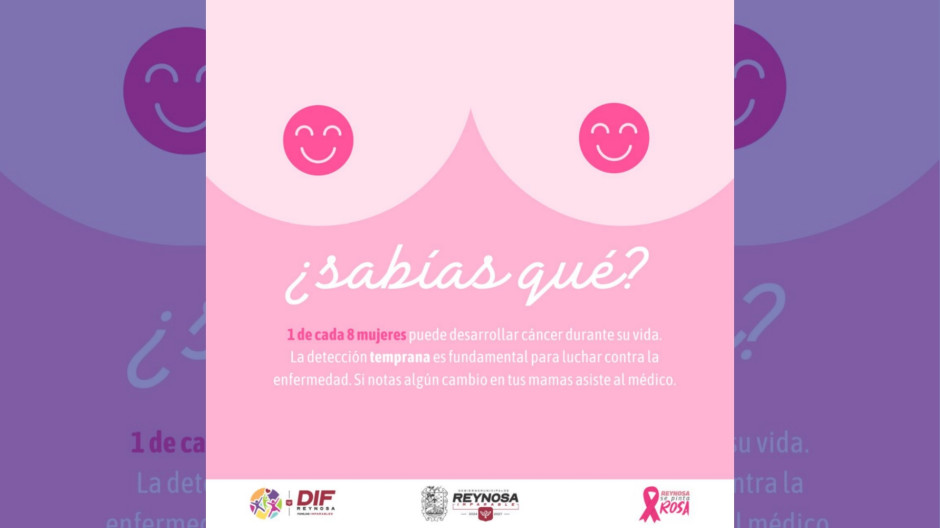 Reynosa se Pinta Rosa: Fomenta DIF Reynosa la prevención del cáncer de mama