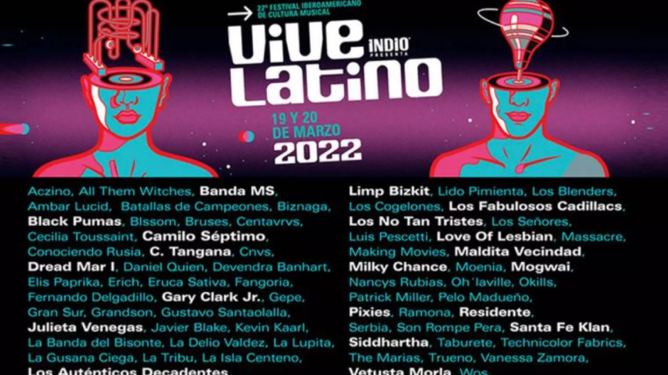 Revelan cartelera completa del Vive Latino 2022 