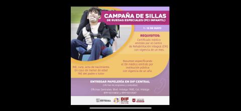 Hasta el 12 de mayo registro para Campaña de Sillas de Ruedas Especiales