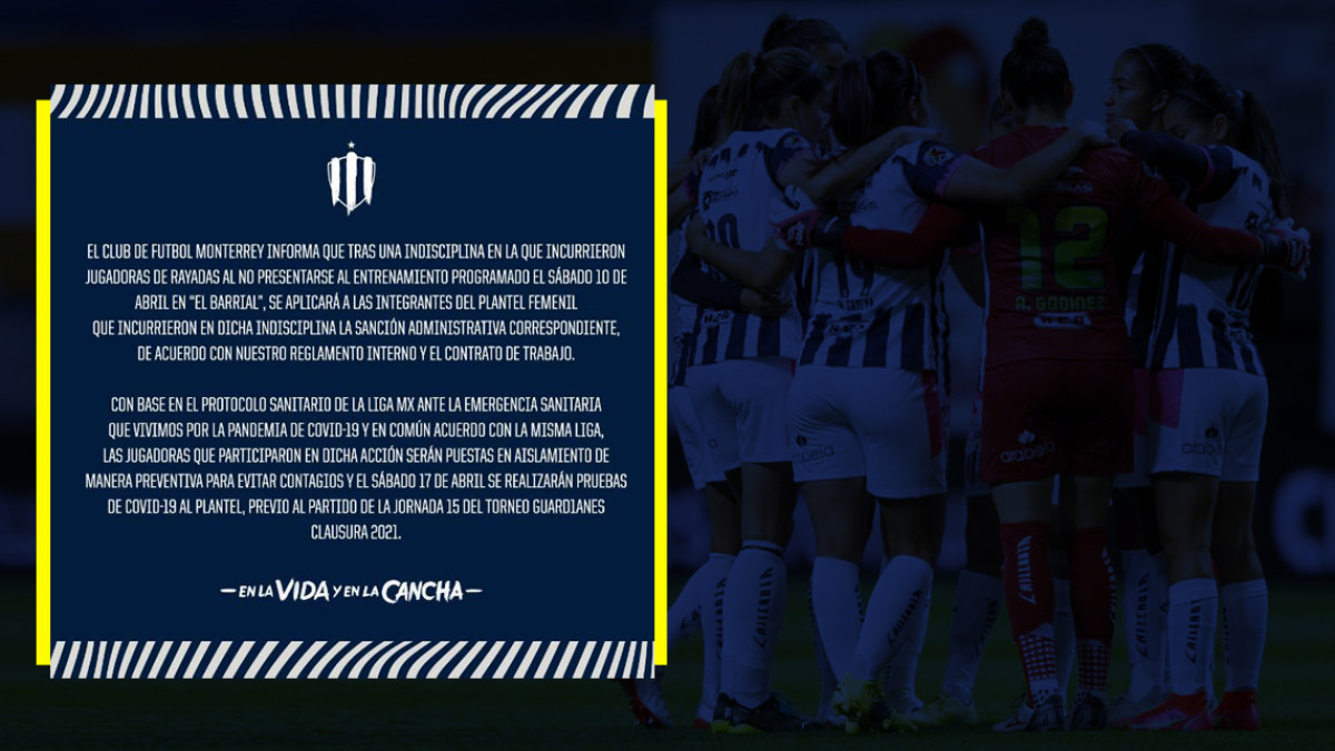 Rayadas son sancionadas por el club tras indisciplina