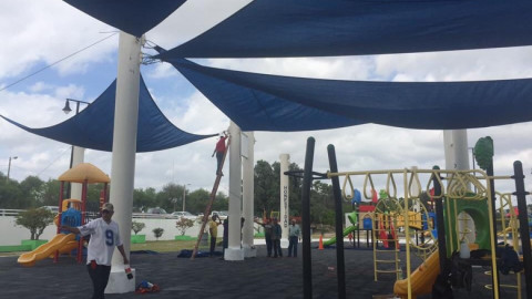 Reinstalan mallas sombras en el Laguito