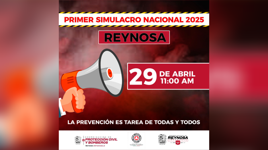Participa Gobierno de Reynosa en Primer Simulacro Nacional 2025 