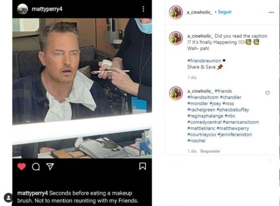 Matthew Perry borra la foto con el elenco de Friends