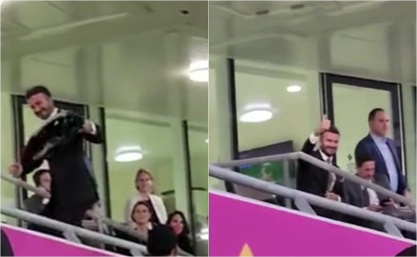 David Beckham y su alegría al recibir un sombrero de mariachi