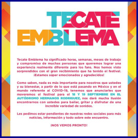 Tecate Emblema anuncia cambio de fechas
