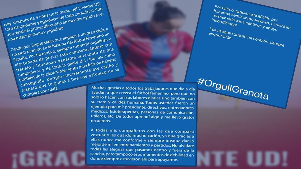 Charlyn Corral se despide del Levante
