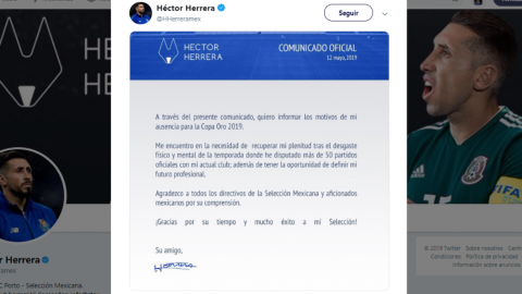 Héctor Herrera se ausenta con el ‘TRI’ para la Copa Oro