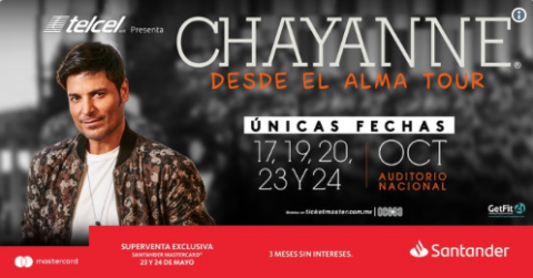 Chayanne vuelve con cinco noches en el Auditorio Nacional