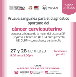 Invita DIF Reynosa a participar en campaña de prevención de Cáncer Cervicouterino