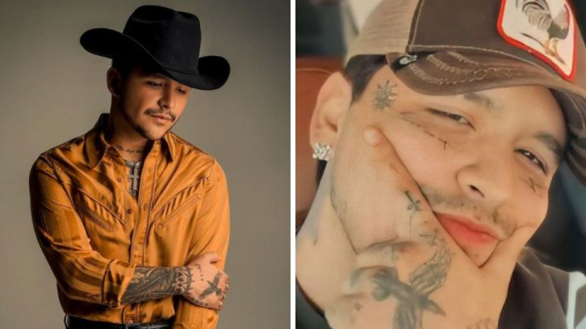 Soprende Christian Nodal con nuevos tatuajes en el rostro 