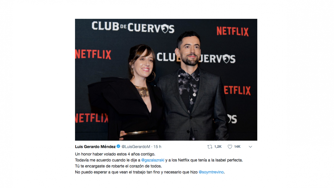 Luis Gerardo Méndez le dice adiós a los Cuervos