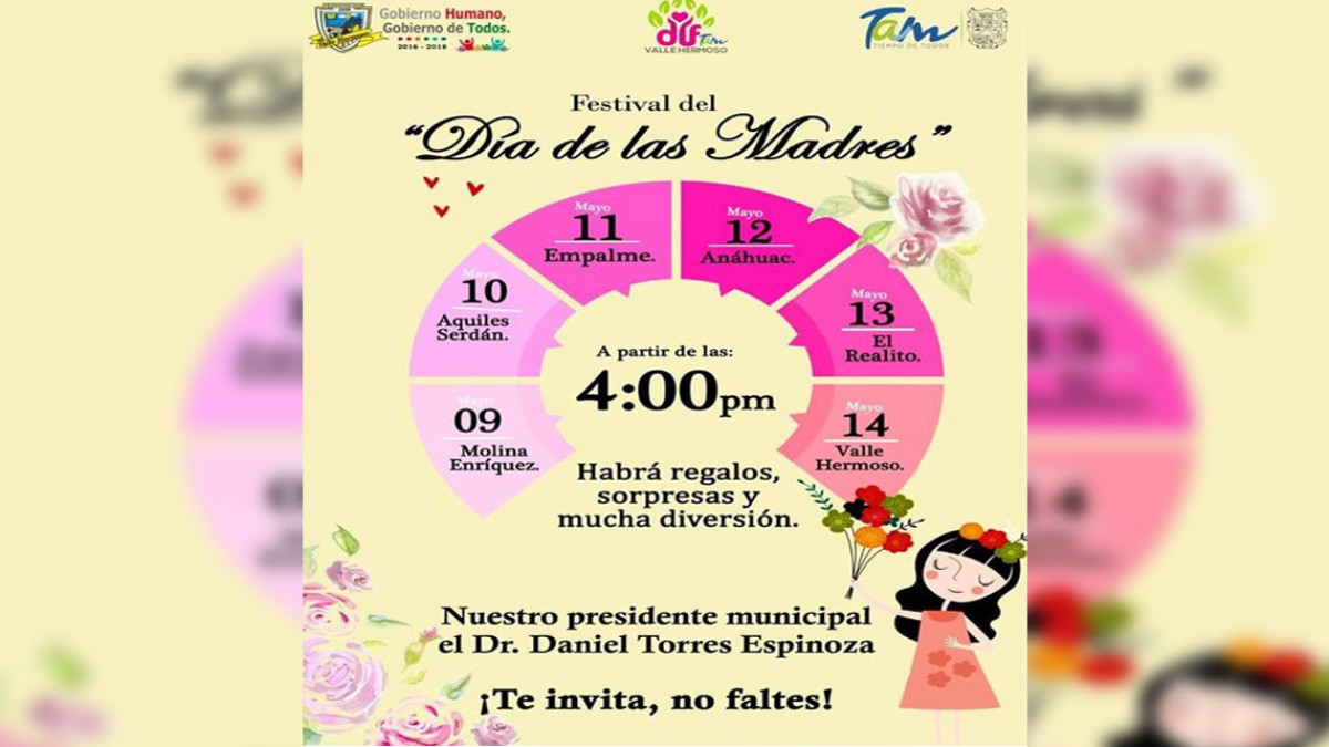 Festejarán a mamás de las comunidades de Valle Hermoso