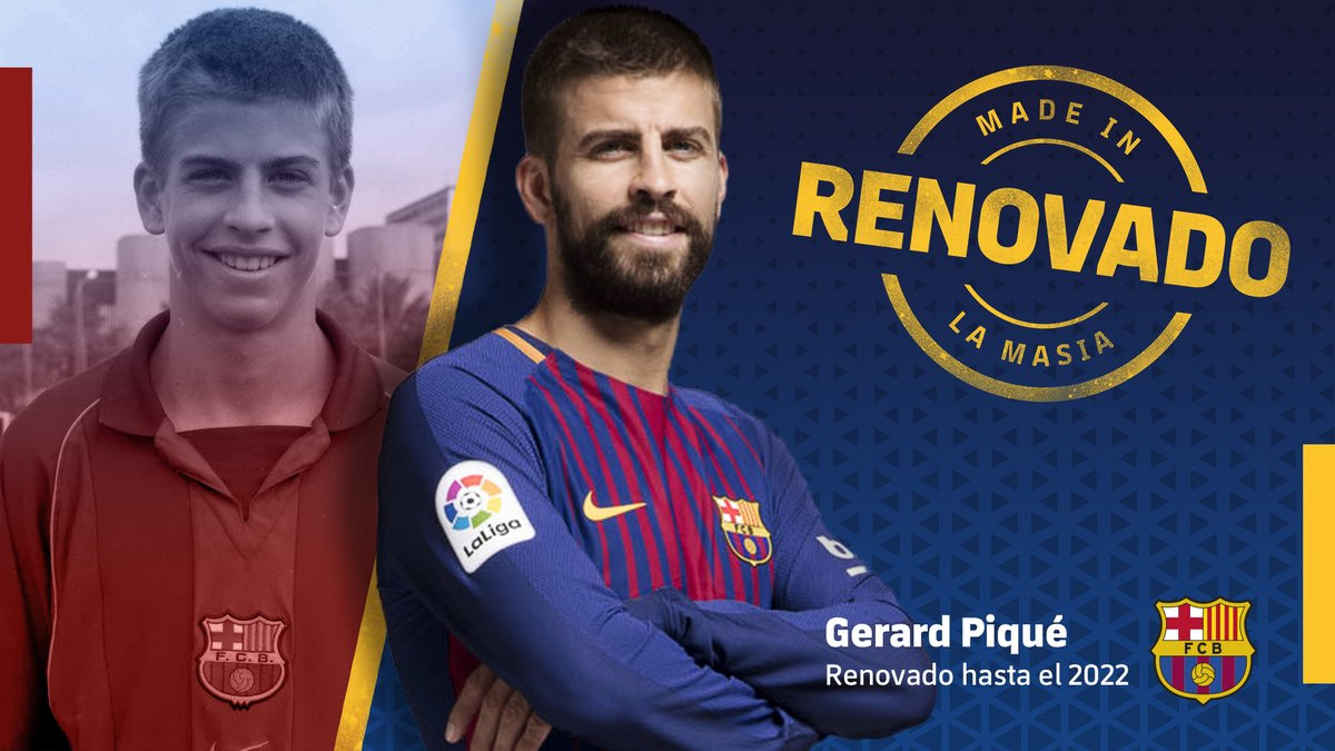 Piqué renueva con el Barcelona hasta 2022